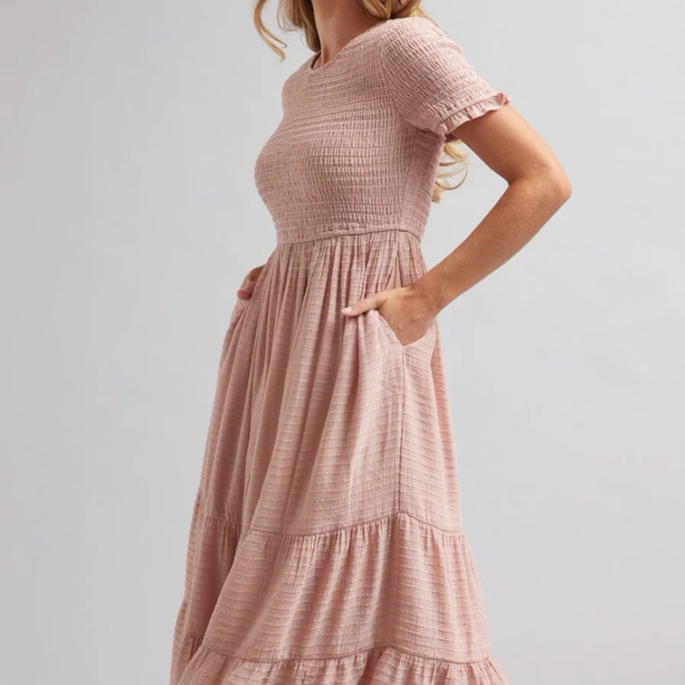 Polagram Smocked Midi Dress - Picture 2 of 11